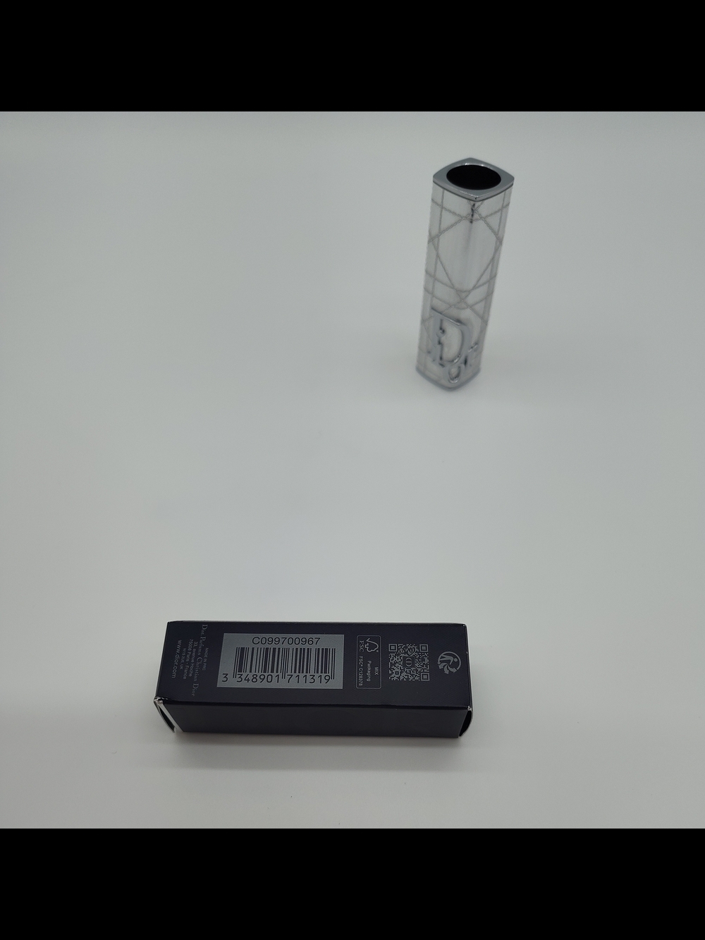 DIOR Addict Silver Cannage Lipstick Case CD Logo Japan Rare Beauty Luxe NIB - Picture 3 of 7